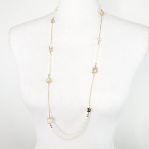 Loft Faux Pearl Beaded Rhinestone Necklace